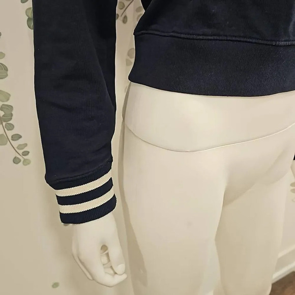 All Saints Cropped Navy Sweatshirt - Picture 4 of 10